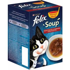 Felix Soup voor Katten met Vlees Selectie 6x48g