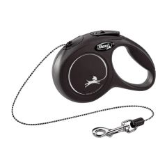 Flexi Laisse à enrouleur New Classic Cordon Noir 3m