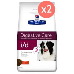 Lot de 2 sacs Hill's Prescription Diet i/d AB+ pour chien au poulet 12 kg