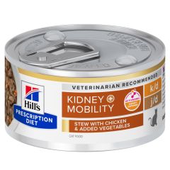 Hill’s Prescription Diet k/d + Mobility - Mijoté pour Chat au Poulet et Légumes ajoutés - 24 x boîte de 82 g