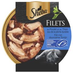 Sheba Filets voor Katten met Kip en Duurzame Tonijn 60g