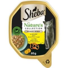 Sheba Nature's Collection pour Chat Au Poulet Garni De Poivrons Rouges 85g
