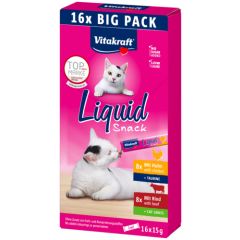 Vitakraft Liquid Snack Multipack Poulet & Boeuf 16x15g