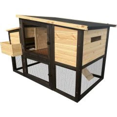 Duvo+ Woodland Design Konijnenhok Houtkleurig 147x80x93cm