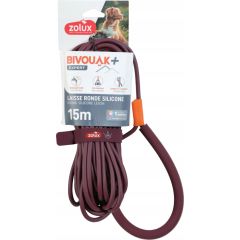 Zolux Bivouak Laisse Ronde Silicone Rouge 15m