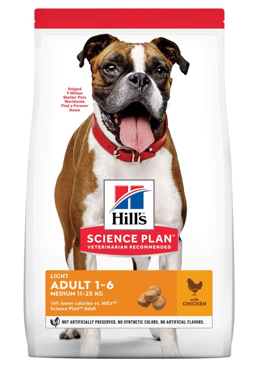 Hillu0027s Science Plan Adult Light croquettes pour chien médium au poulet