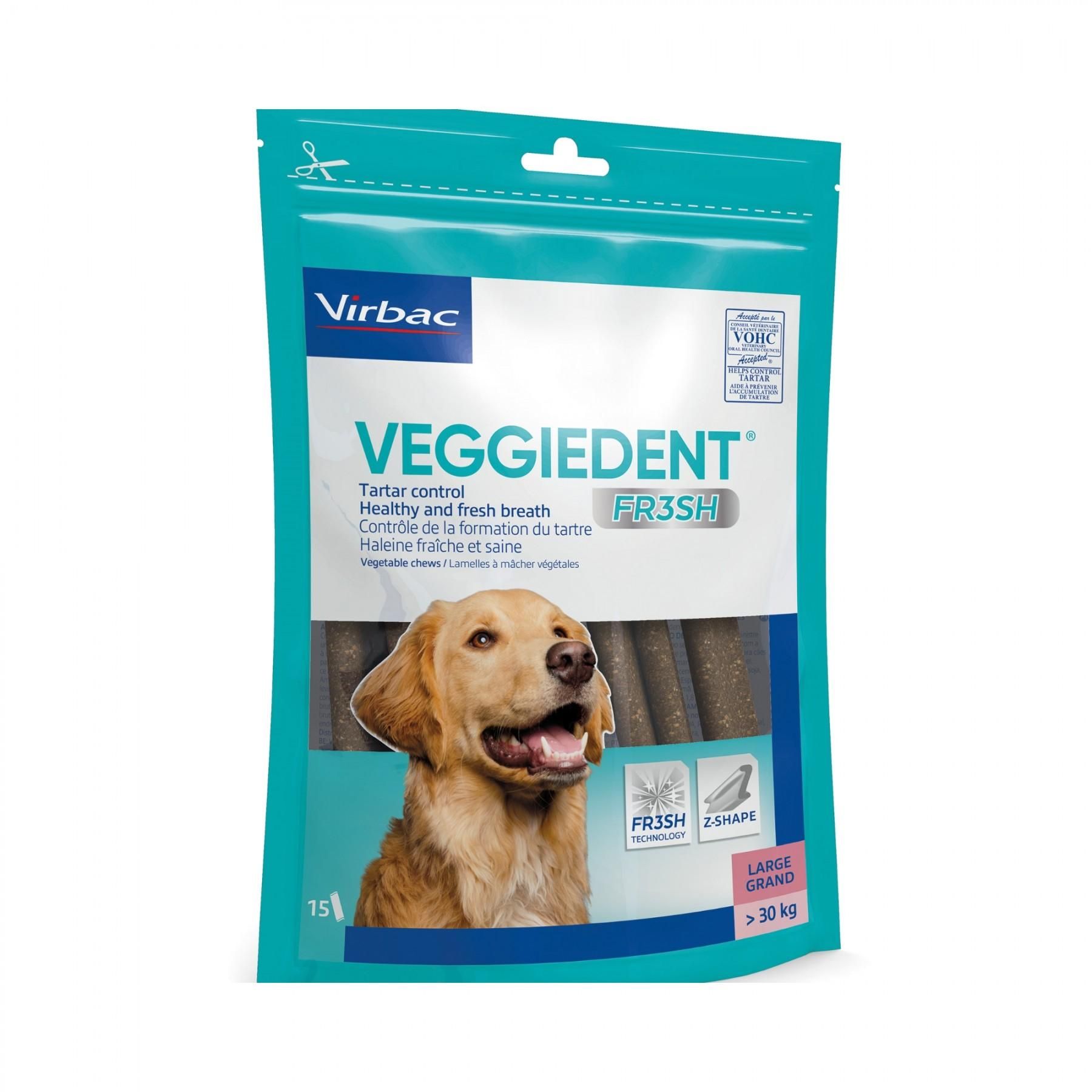 Lamelles VeggieDent Fresh Pour Chien Lamelles Pour L hygi ne Bucco
