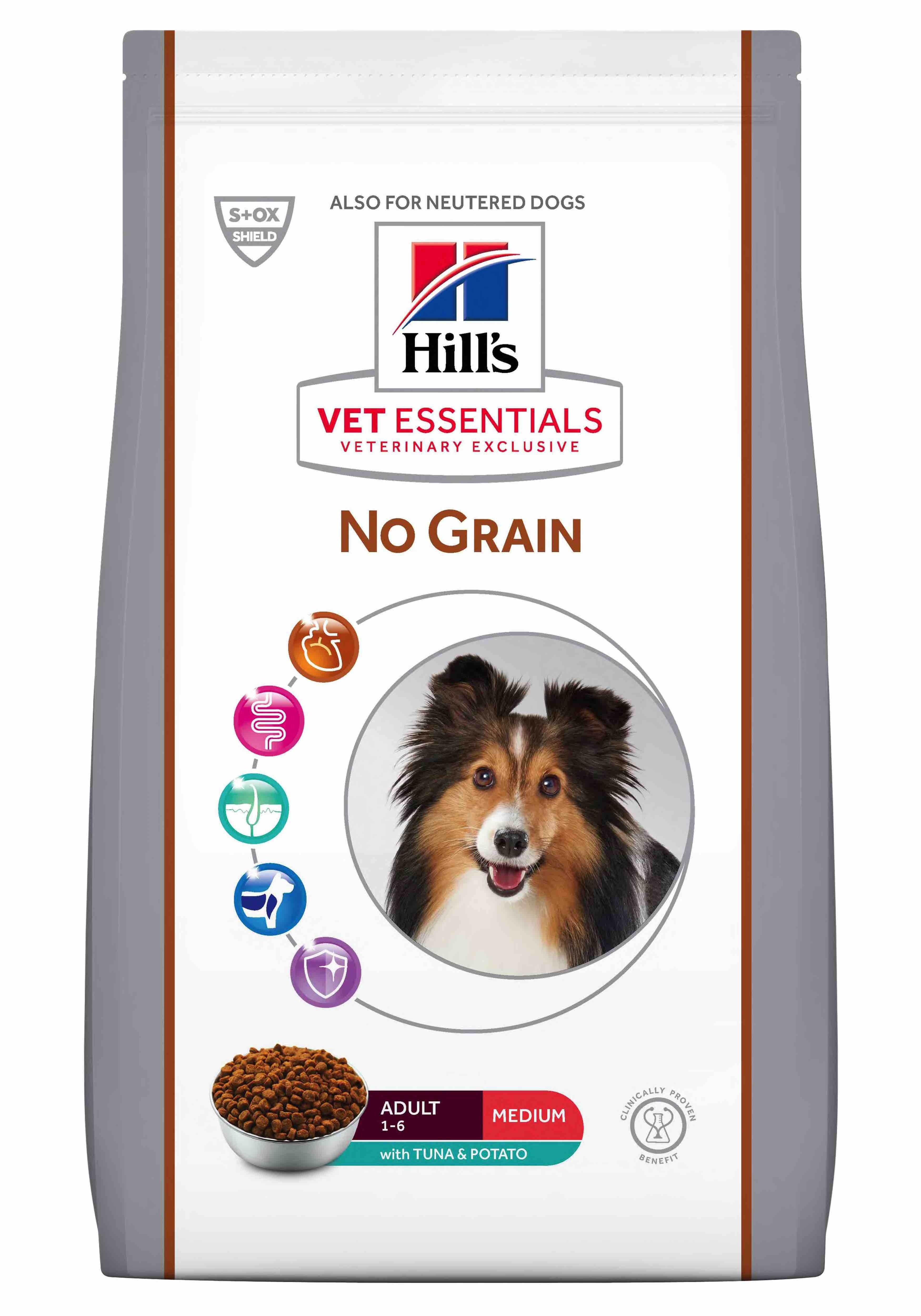 Hillu0027s VET ESSENTIALS Adult No Grain croquettes pour chien au thon u0026 pommes  de terre 10Kg