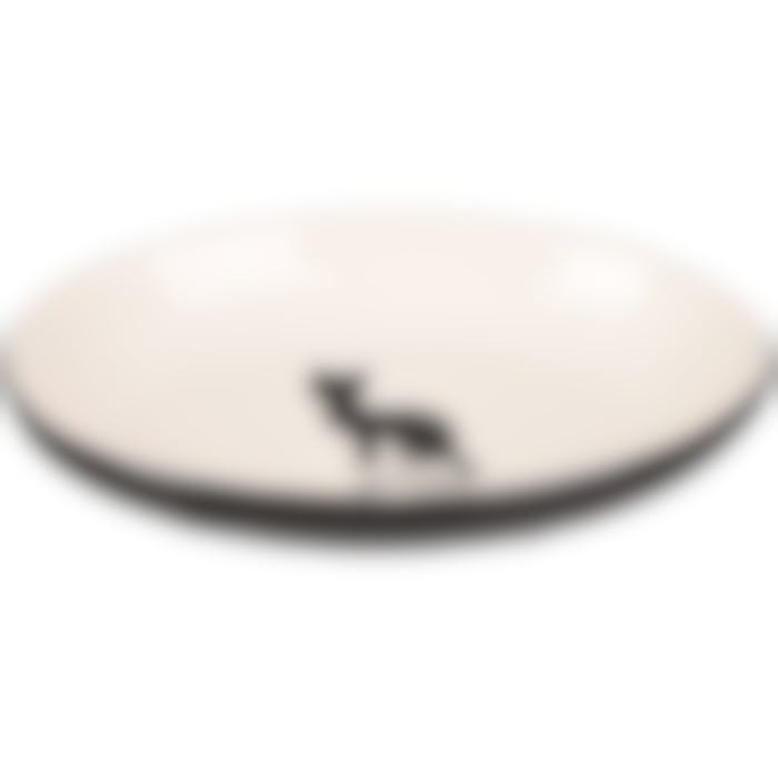 Assiette Chat Nala Céramique Ovale Noir-blanc 90ml 13cm