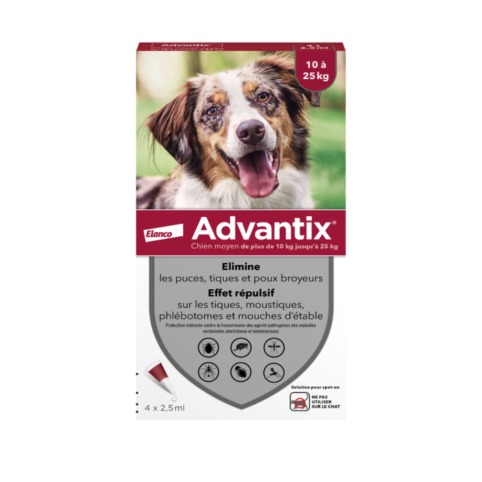 Ik denk dat ik ziek ben Artiest Winkelcentrum Advantix middelgrote honden 10-25kg 4 pipetten - Spot-on behandeling Hond -  Anti-parasiet Advantix | Pharmapets