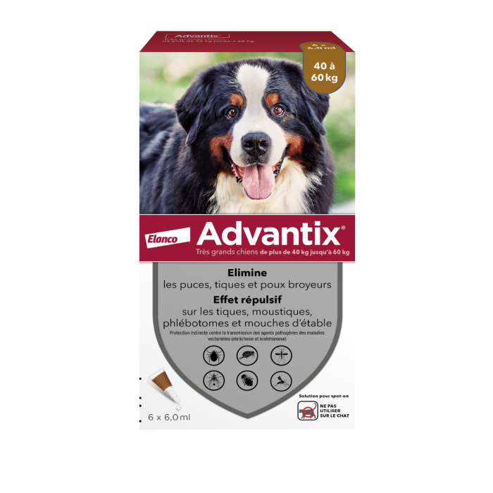 Denken Bibliografie schuif Advantix heel grote hond >40kg 6 pipetten - Spot-on behandeling Hond -  Anti-parasiet Advantix | Pharmapets