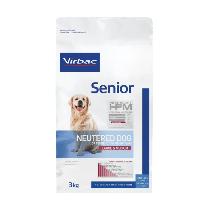 Virbac veterinary hpm senior neutered large hot sale & medium dog 12 kg