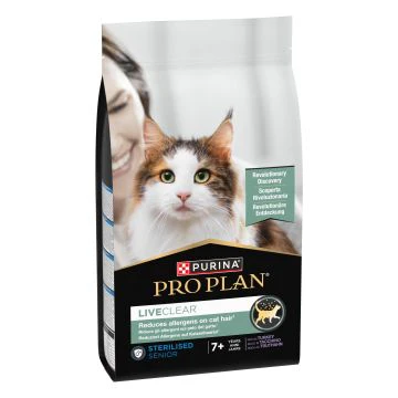 Pro Plan LiveClear Senior 7+ Sterilised Kattenbrokken met Kalkoen 1,4kg