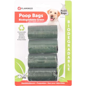 Sacs Pour Dejections Bio Vert 4x15pcs