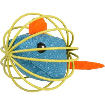 Flamingo Souris Dans Balle Peluche pour Chat 6cm