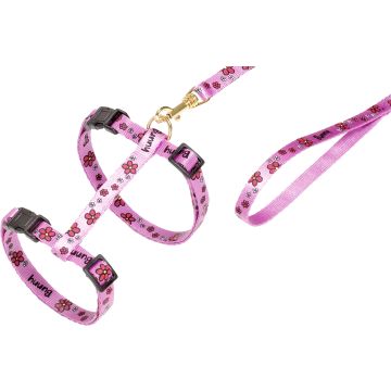 Harnais Pour Chat Ziggi Fleur Rose 20-35cm 10mm