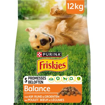 Friskies Balance Croquettes Pour Chiens Adulte au Poulet 12kg