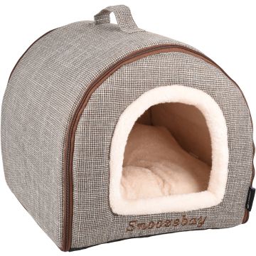 Slaaplaats Snoozebay Huis + Rits Bruin 45x35x35cm