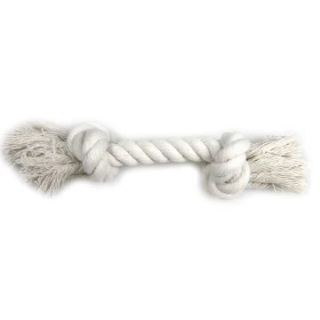 Good Corde Jouet pour Chiens avec 2 N&oelig;uds Blanc 22cm