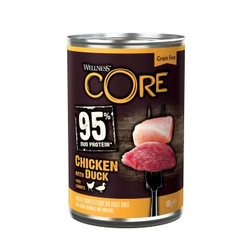Wellness Core 95% Meat Natvoer Kip & Eend 400g