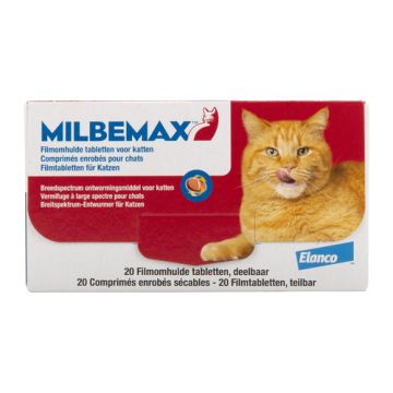 Milbemax Grote Kat 2-8kg - 20 Tabletten