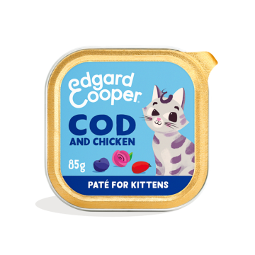 Edgard & Cooper Kitten Kuipje Paté met Kabbeljauw en Kip 85g