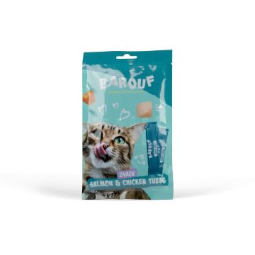 Barouf Tubes voor Katten met Zalm/kip Adult 5x15g