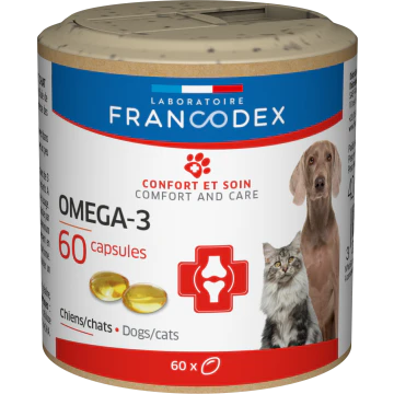 Francodex Omega-3 Capsules pour Chiens et Chats 60 Capsules