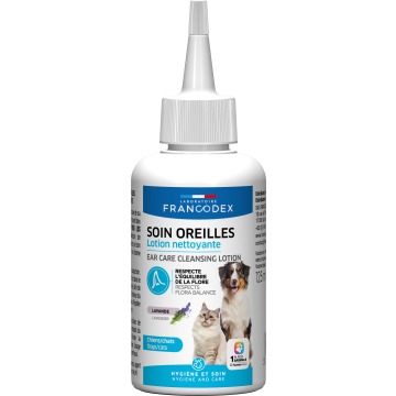 Francodex Soin Oreilles Loition Nettoyante pour Chiens et Chats 125ml