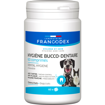 Francodex Hygiène Bucco-Dentaire Comprimés pour Chiens et Chats 60 pièces