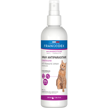 Francodex Spray Antiparasitaire en Diméthicone pour Chats 200ml