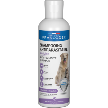 Francodex Shampooing Antiparasitaire en Icaridine pour Chiens et Chats 250ml