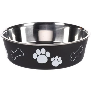 Flamingo Gamelle Kena Noir pour Chien 17cm 800ml