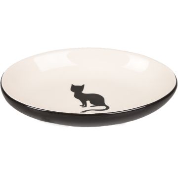 Eetschaaltje Kat Nala Keramisch Ovaal Zw-wit 90ml 13cm