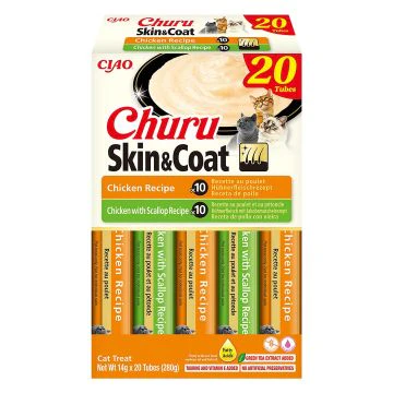 Inaba Churu Peau & Pelage Snack pour Chat au Poulet 20x14g