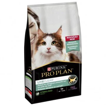 Pro Plan LiveClear Adult Sterilised Kattenbrokken met Kalkoen 1,4kg