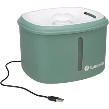 Flamingo Finto Fontaine à Boire pour Chat et Chien Verte 2,5l