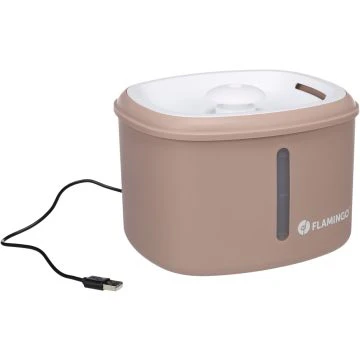 Flamingo Finto Fontaine à Boire pour Chat et Chien Beige 2,5l