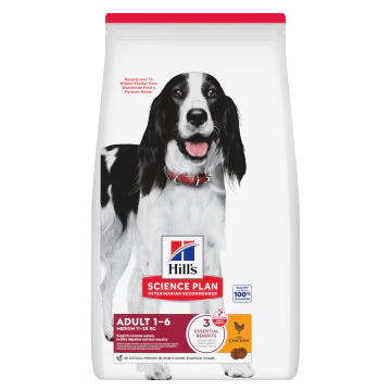 Hill’s Science Plan Adult Medium Croquettes Chien au Poulet 14kg