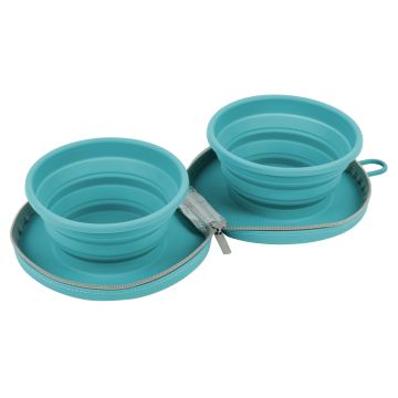 Yogi Family Double Bol en Silicone de Voyage Bleu