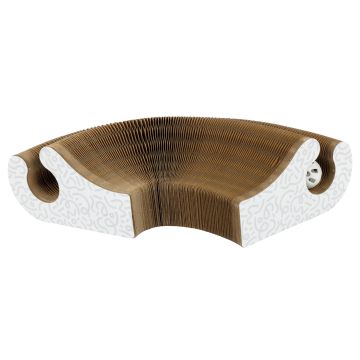 Yogi Family Griffoir Rond Chat Blanc 38cm