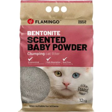 Flamingo Liti&egrave;re Pour Chats Bentonite Pour B&eacute;b&eacute; Gros Grains 12kg