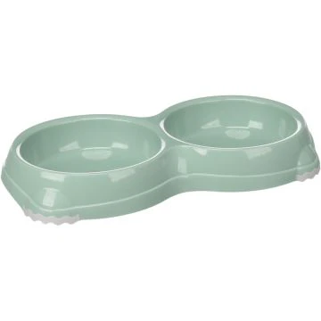 Flamingo Leno Dubbele Voederbak voor Honden en Katten Groen 2x210ml