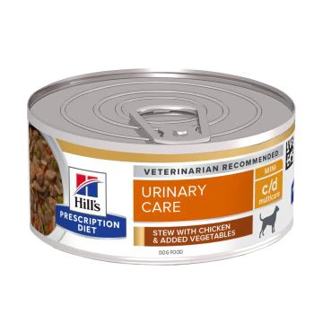Hill's Prescription Diet C/D Urinary Multicare bo&icirc;tes pour chien 24x156g poulet et l&eacute;gumes 