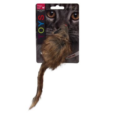Magic Cat Grande Souris En Peluche Avec De L'herbe À Chat - 21cm
