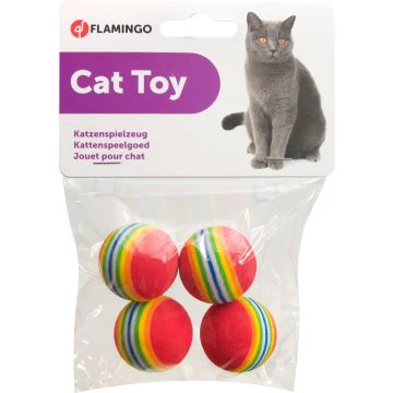 Flamingo Softball Arc-En-Ciel pour Chat 4pc