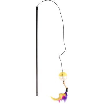 Jouet chat Canne à Pêche Frizz Balle + Plumes 50cm Assortiment