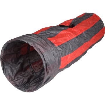 Kattentunnel Kat Rood/grijs 90cm Dia.25cm