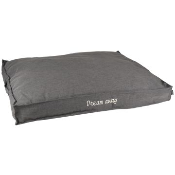 Coussin Dream Away Rectangulaire+rebord+fermeture Eclair Gris 100x70x12cm