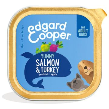 Edgard & Cooper Barquettes pour Chien Adulte Saumon & Dinde 150g